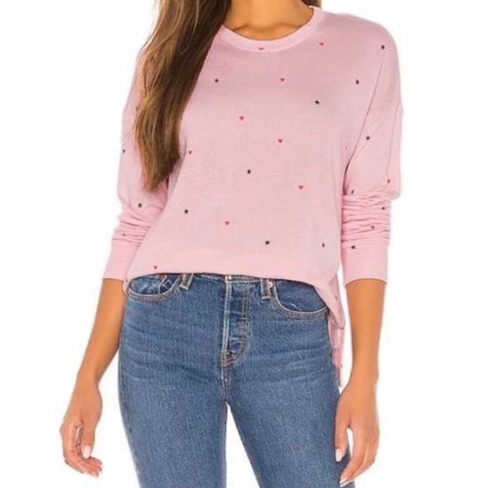 Sundry Stars & Hearts pink sweatshirt